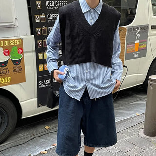 Two-tone striped pocket shirt