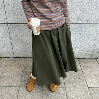Cargo Shirring Long Skirt