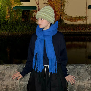 (Unisex) Plain Loop Long Scarf