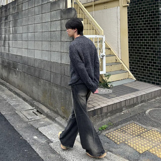 (Unisex) Melange Natural Round Knit