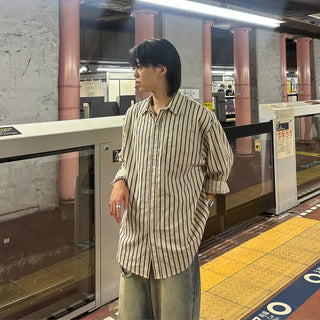 (Unisex) Retro Stripe Shirt