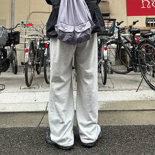 Wide-leg string sweatpants