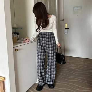 Checked Banding Pants