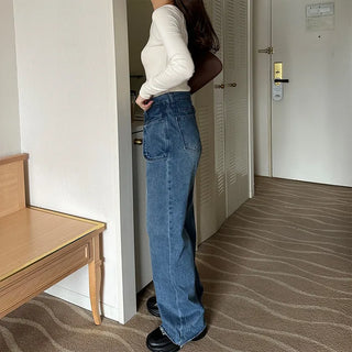 Asymmetrical denim pants