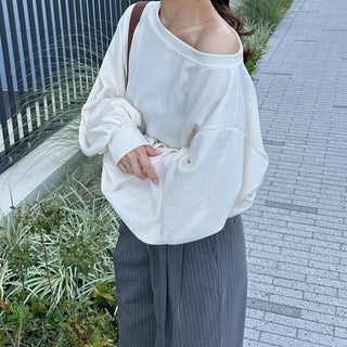 Cropped off-shoulder sweatshirt