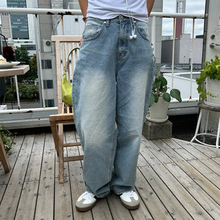 Wide denim pants