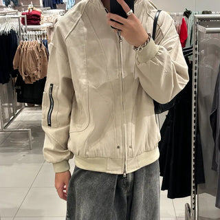 (Unisex) Zip-Up Hoodie Bomber Jacket