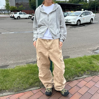 Cropped Hooded Zip-Up