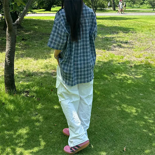 Checked half shirt