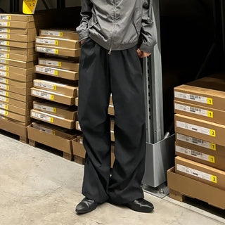 (Unisex) Knee-Pin Tuck Wide Volume Pants