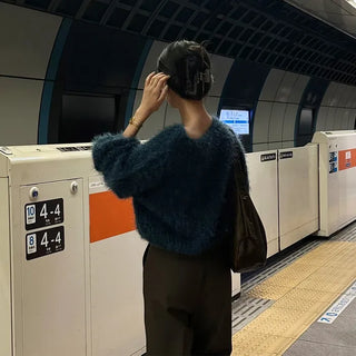 Fluffy Boat Neck Knit
