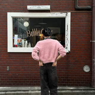 Hairy V-neck cardigan