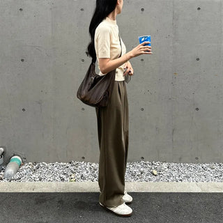 Half-neck short-sleeved knit