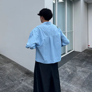 Minimalist cropped pocket shirt