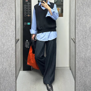 Low-stripe slacks