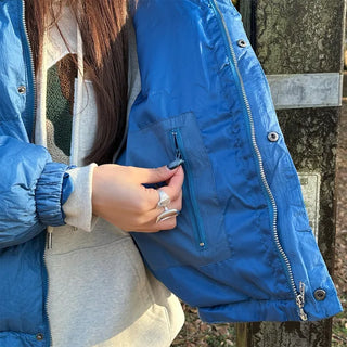 Hooded padded collar jacket