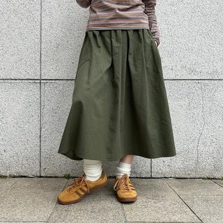 Cargo Shirring Long Skirt