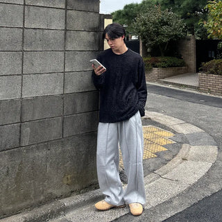 (Unisex) Hairy Soft Shaggy Round Knit