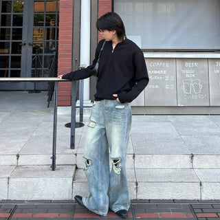 (Unisex) Minimalist Half-Zip Knit