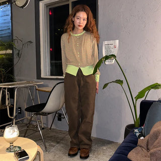 Peach skin cotton pants