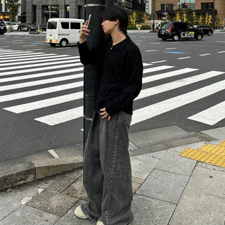 (Unisex) Double Zip-Up Fisherman Knit