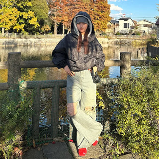 (Unisex) Camouflage Hooded Windbreaker