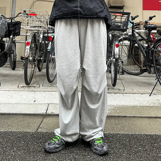 Wide-leg string sweatpants