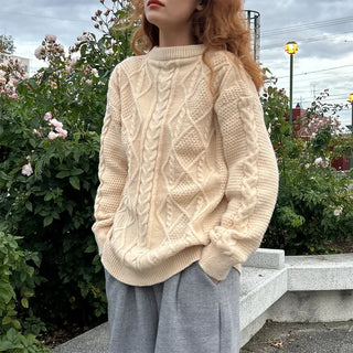 (Unisex) Cable Low Gauge Box Knit