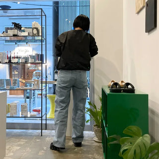 Double-knee denim pants