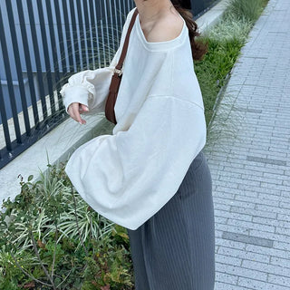 Cropped off-shoulder sweatshirt