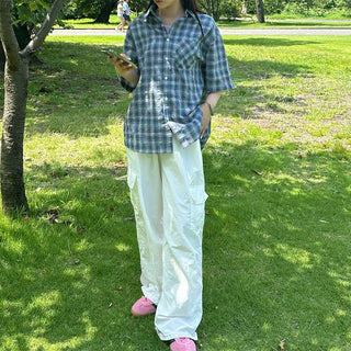 Checked half shirt