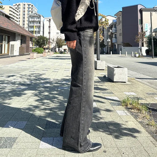 (Unisex) Vintage Black Flare Denim