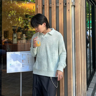 (Unisex) Bouclé Wool Collar Knitwear