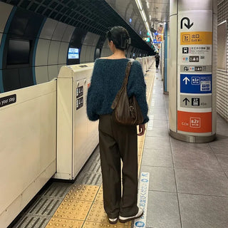 Fluffy Boat Neck Knit