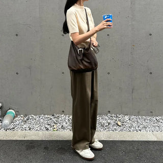 Half-neck short-sleeved knit