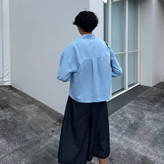 Minimalist cropped pocket shirt