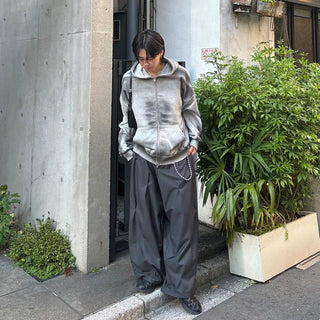 (Unisex) Vintage Wash Hooded Zip-Up