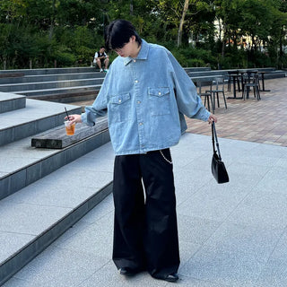 (Unisex) Out-pocket denim jacket
