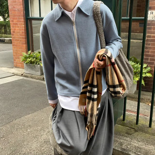 2-way zip knit cardigan