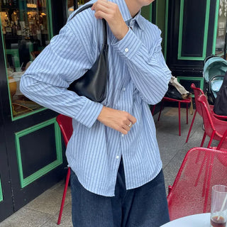 Two-tone striped pocket shirt