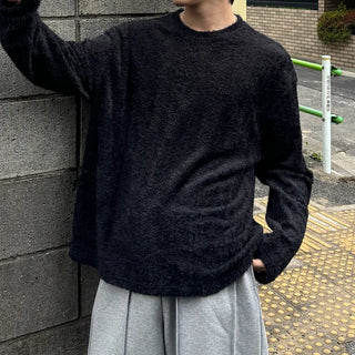 (Unisex) Hairy Soft Shaggy Round Knit