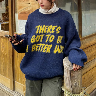 (Unisex) Jacquard Lettering English Knit
