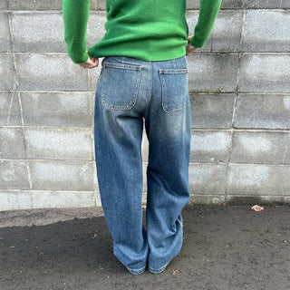 Semi-wide leg denim pants