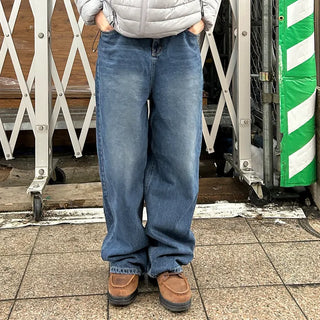 Washed Loose Fit Denim Pants