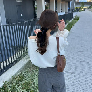 Cropped off-shoulder sweatshirt