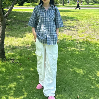 Checked half shirt