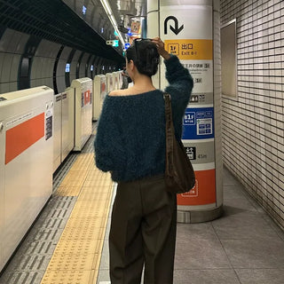Fluffy Boat Neck Knit