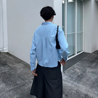 Minimalist cropped pocket shirt