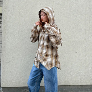 Hooded check shirt