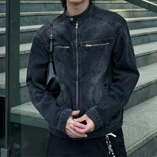 (Unisex) Washed Heavy Denim Jacket